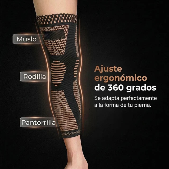 Manga de compresión extendida para la rodilla