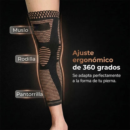 Manga de compresión extendida para la rodilla