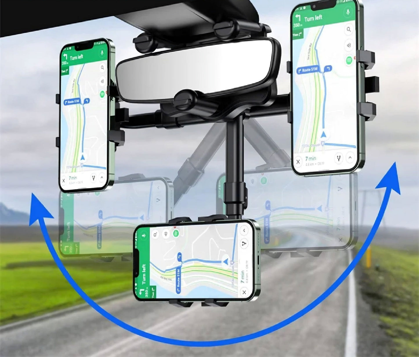 Soporte de teléfono retráctil y giratorio 360° para celular