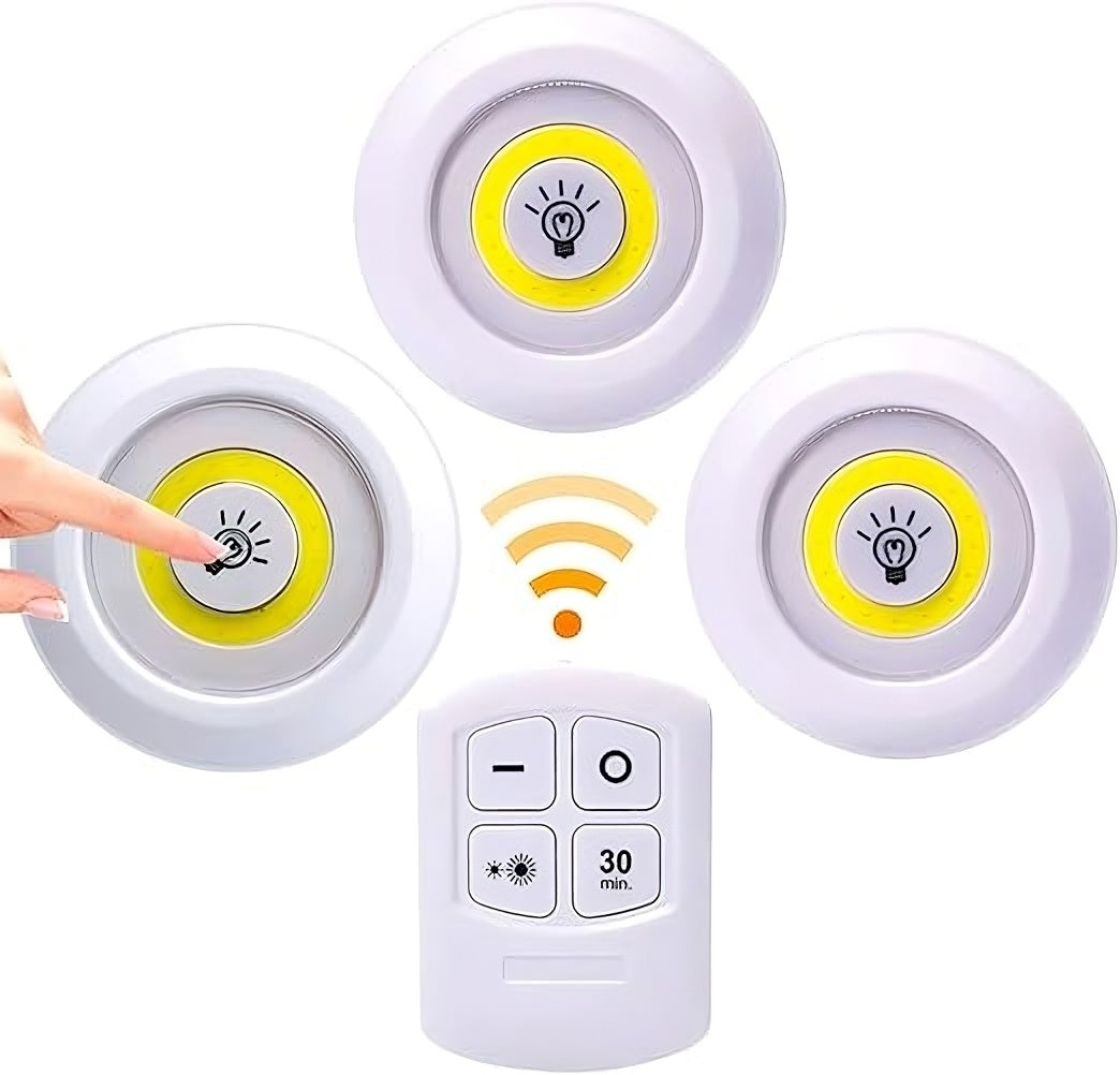 Lámpara LED Inalámbrica con Control Remoto – Pack x3 para Armario y Cocina